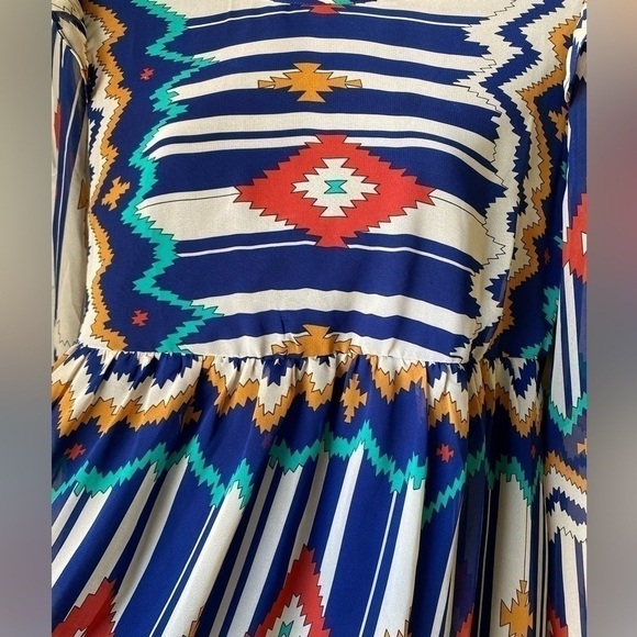 Multicolor Patterned Women's Dress - Picture 2 of 3